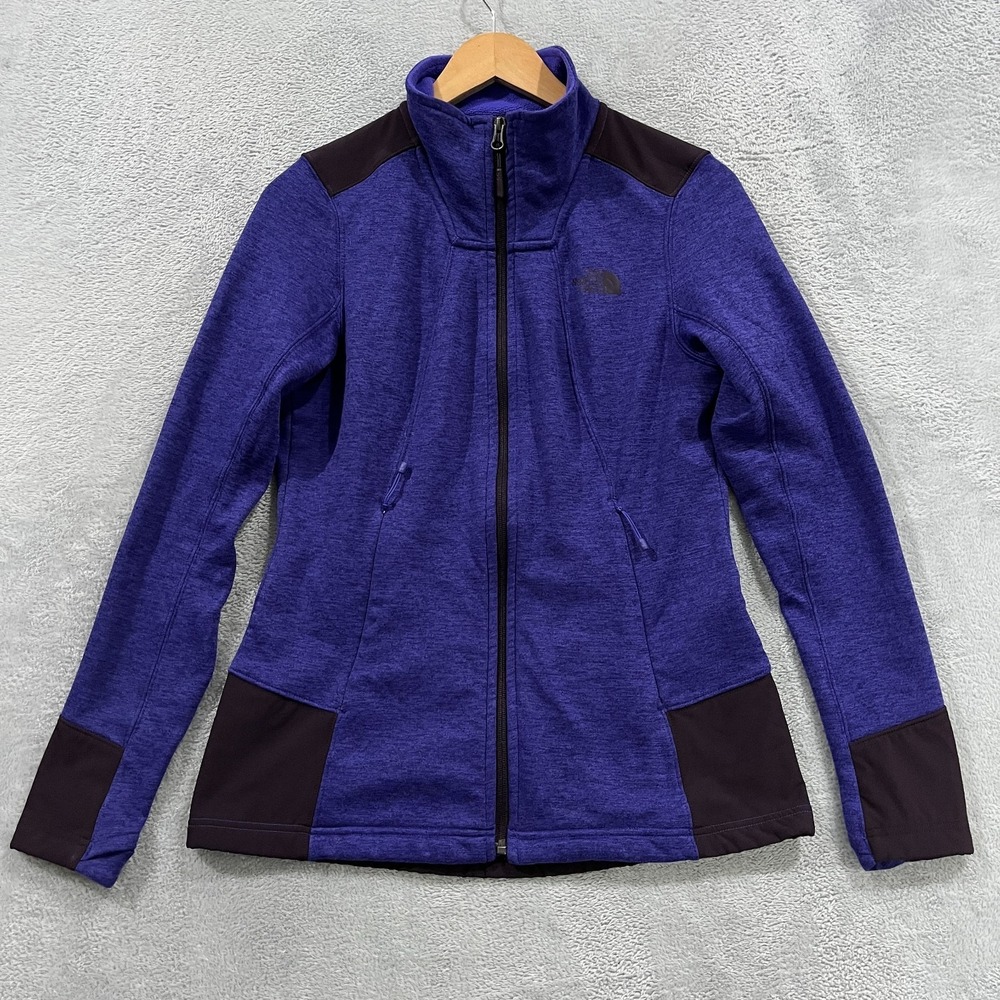 The North Face Shastina Jacket Womens Medium Purple Stretch Fleece Full Zip Warm